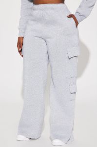 Anais Wide Leg Lounge Pant - Heather Grey sold by Fashion Nova