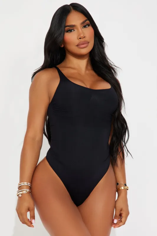 Sculpt Me Compression Shapewear Thong Bodysuit - Black sold by Fashion Nova