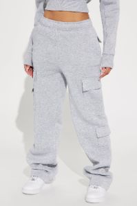 Anais Wide Leg Lounge Pant - Heather Grey sold by Fashion Nova