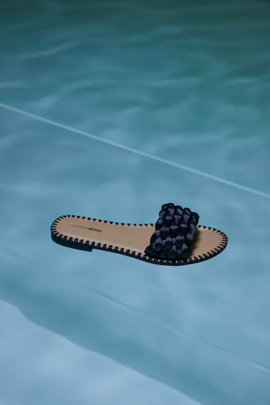 Maliyah Braided Flat Sandals - Black sold by Fashion Nova