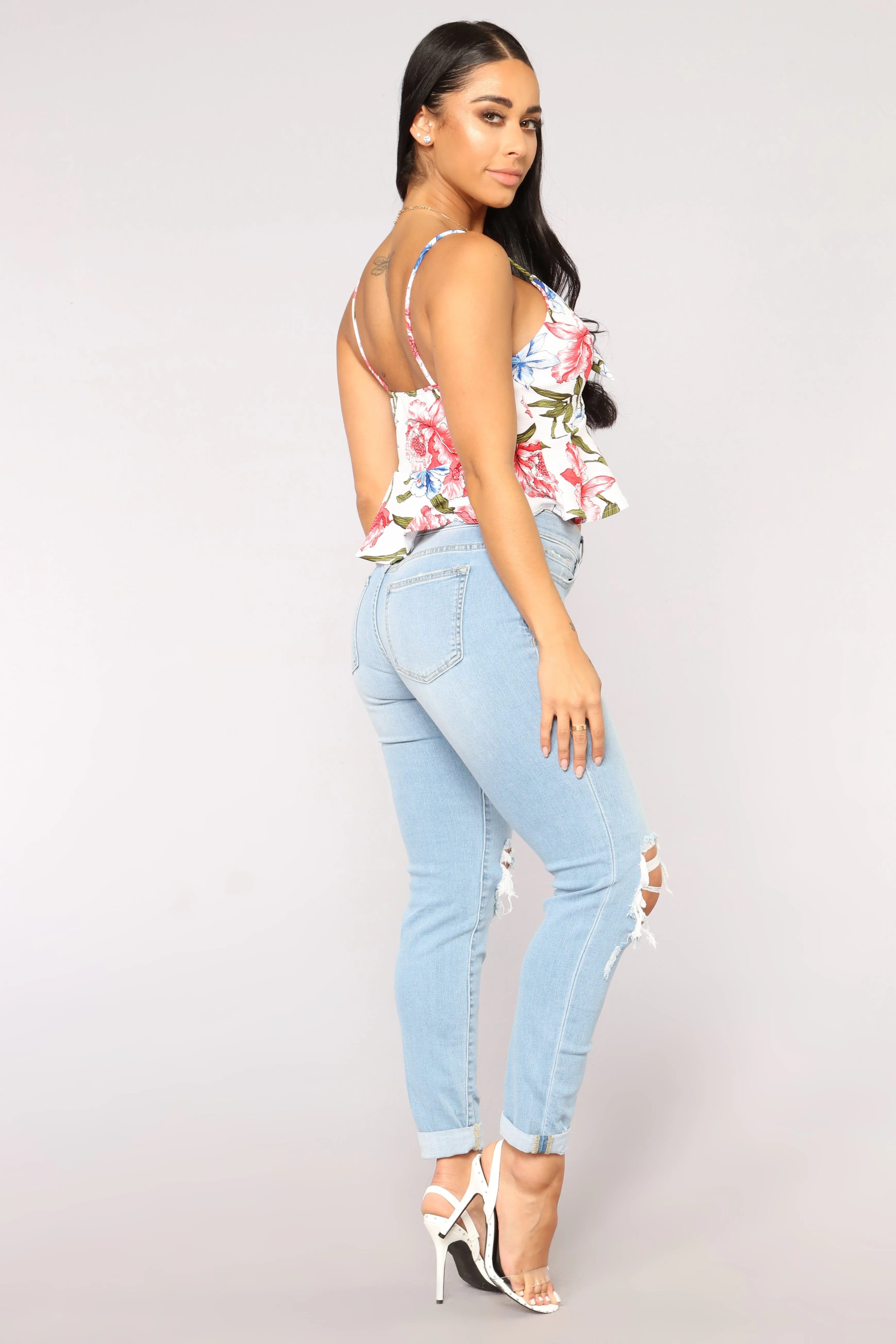 Pretty Petals Crop Top - Ivory/combo sold by Fashion Nova product image thumbnail 3