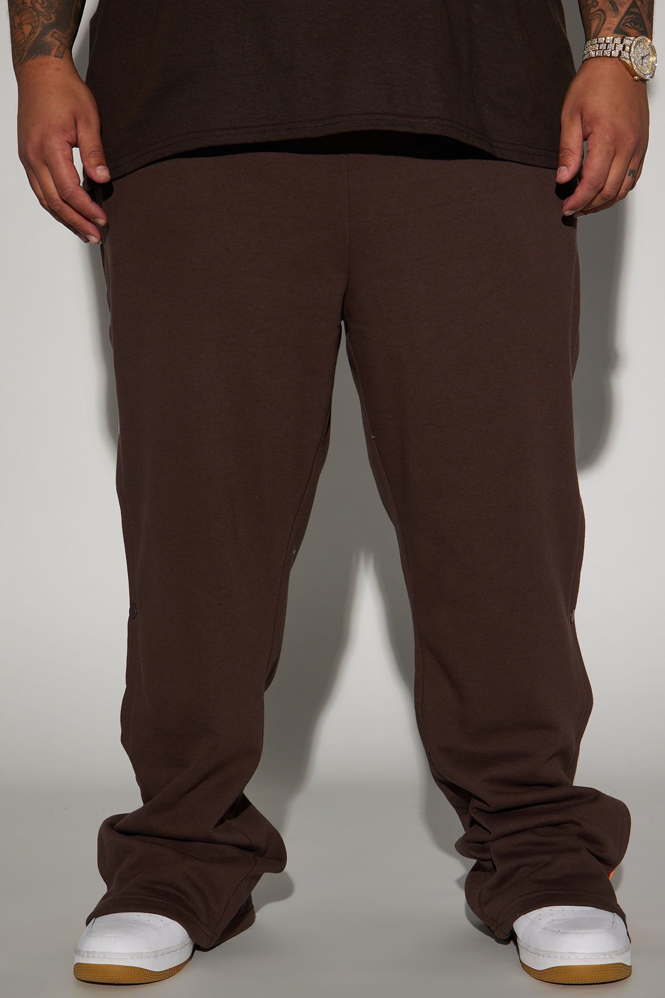 Tyson Snap Straight Sweatpant - Dark Brown sold by Fashion Nova product image thumbnail 2