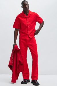 Deprime Stacked Slim Flare Pants - Red sold by Fashion Nova