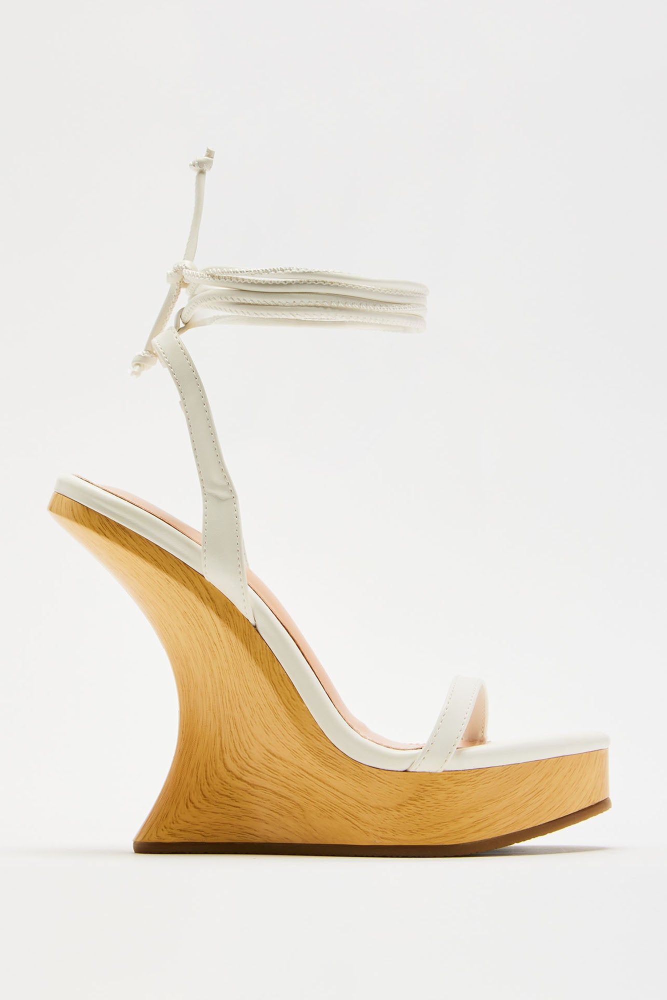 Arosa Wrap Up Wedges - White sold by Fashion Nova product image thumbnail 4