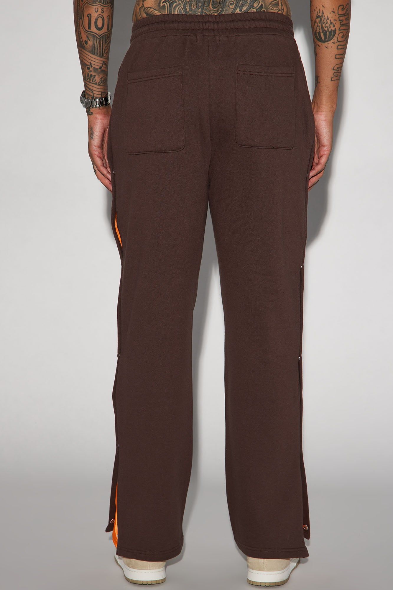 Tyson Snap Straight Sweatpant - Dark Brown sold by Fashion Nova product image thumbnail 6