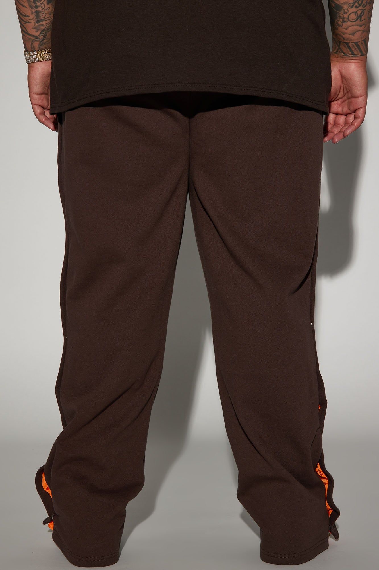 Tyson Snap Straight Sweatpant - Dark Brown sold by Fashion Nova product image thumbnail 9