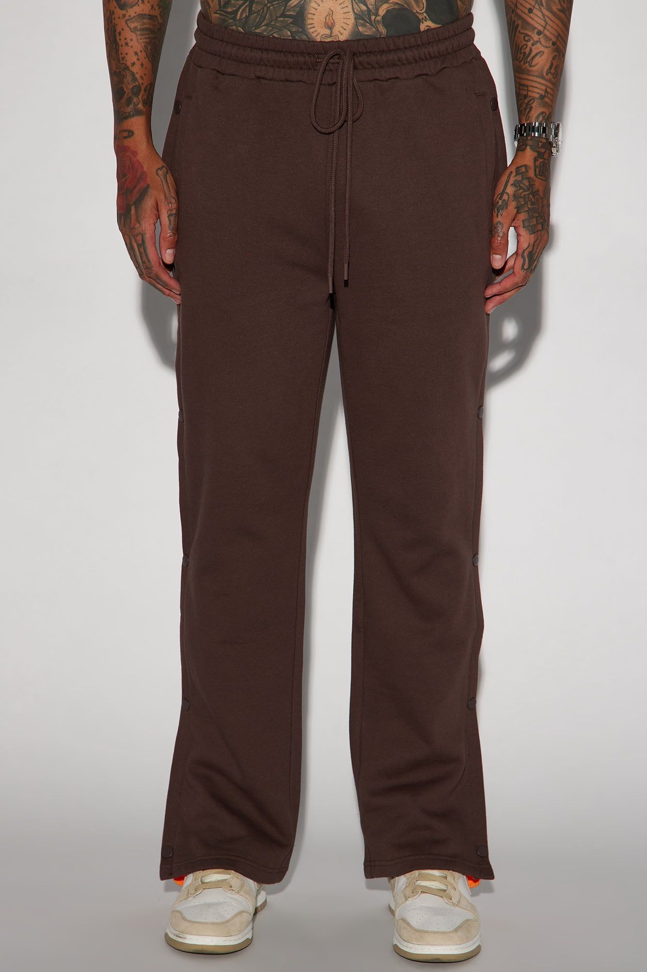 Tyson Snap Straight Sweatpant - Dark Brown sold by Fashion Nova product image thumbnail 5