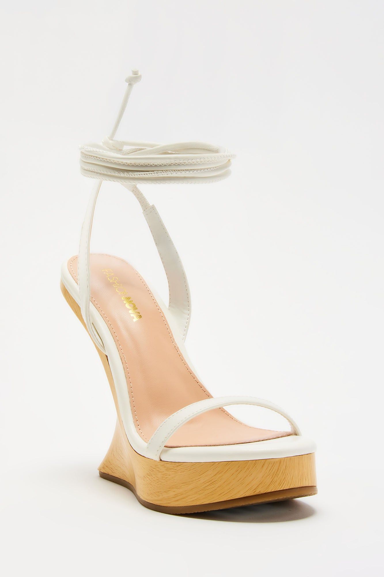 Arosa Wrap Up Wedges - White sold by Fashion Nova product image thumbnail 2