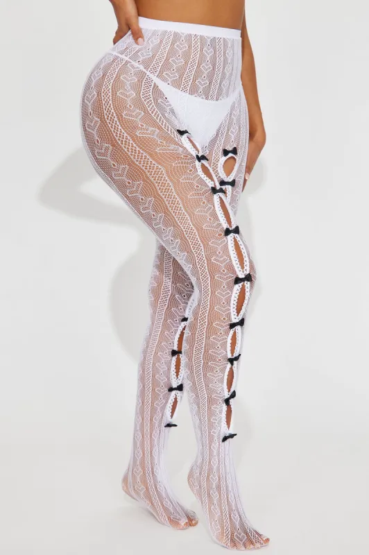Cutest Of All Bow Tights - White sold by Fashion Nova
