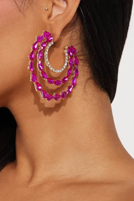Out For The Night Earrings - Pink sold by Fashion Nova