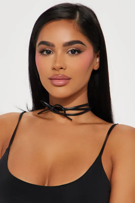 Proper Perfect Bow Choker - Black sold by Fashion Nova