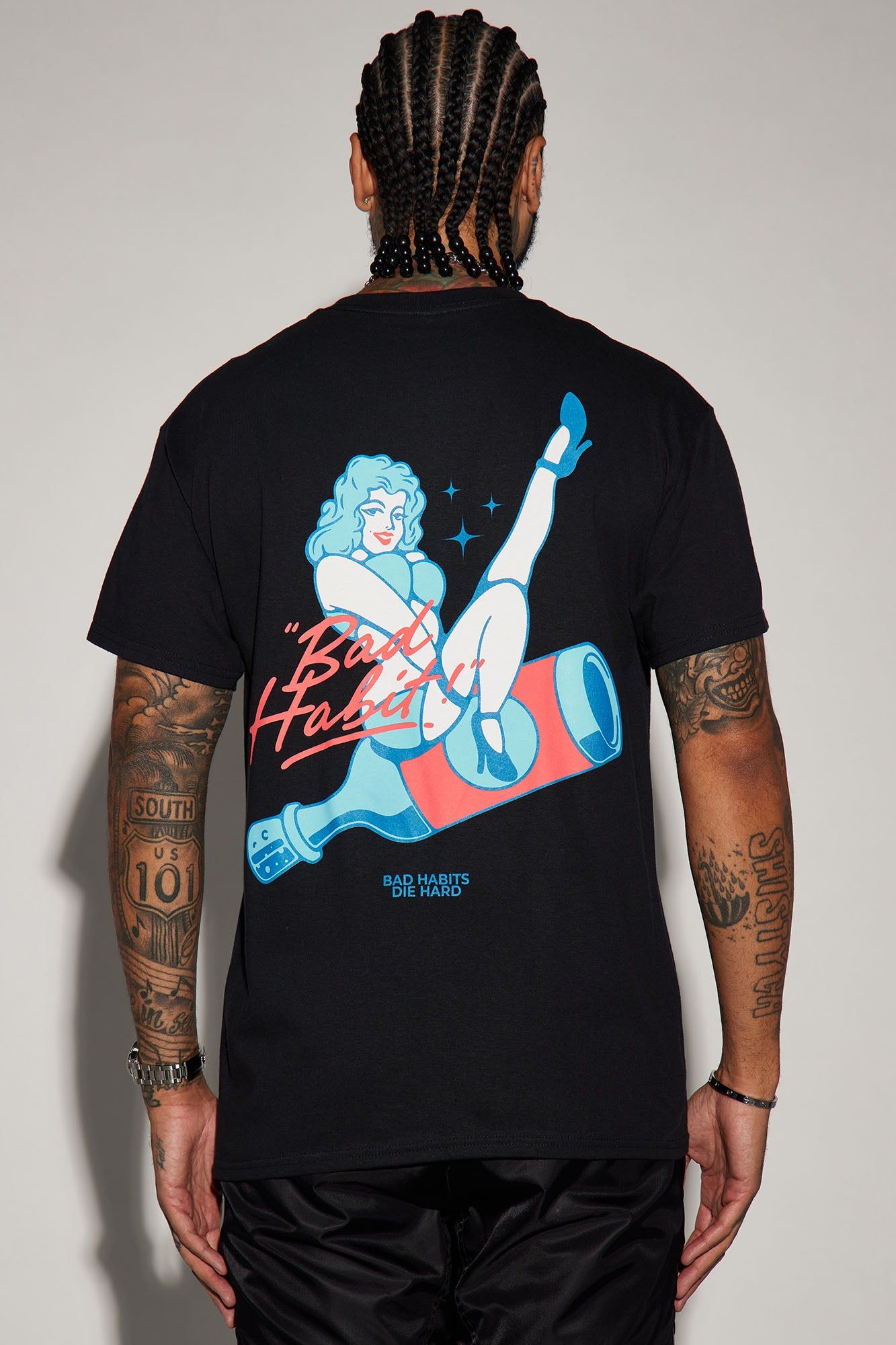 Bad Habits Good Times Short Sleeve Tee - Black sold by Fashion Nova product image thumbnail 4