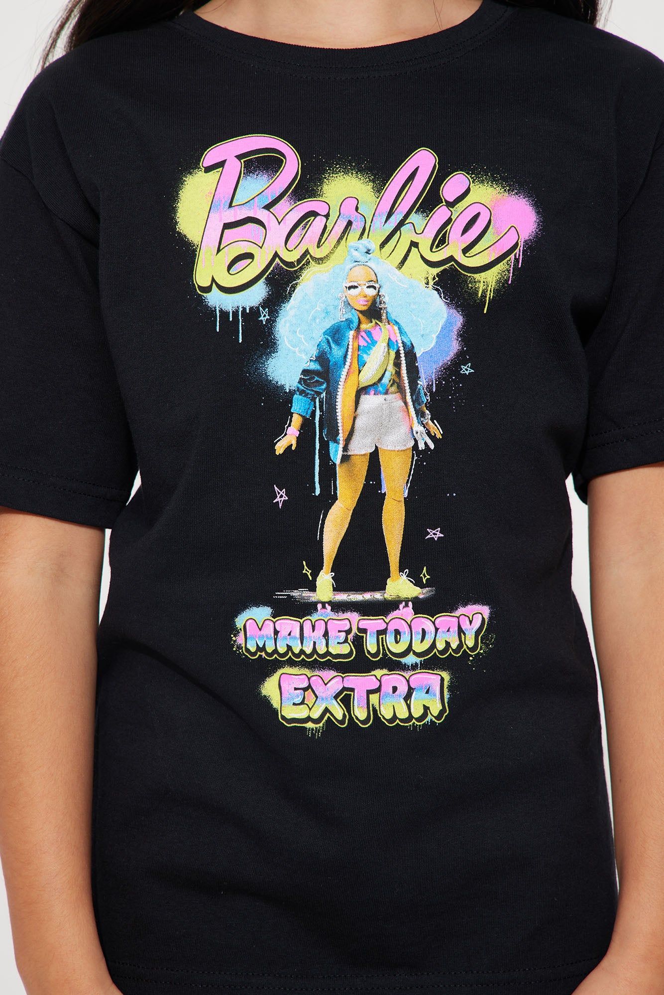 Mini Barbie Make Today Extra Short Sleeve Tee - Black sold by Fashion Nova product image thumbnail 3