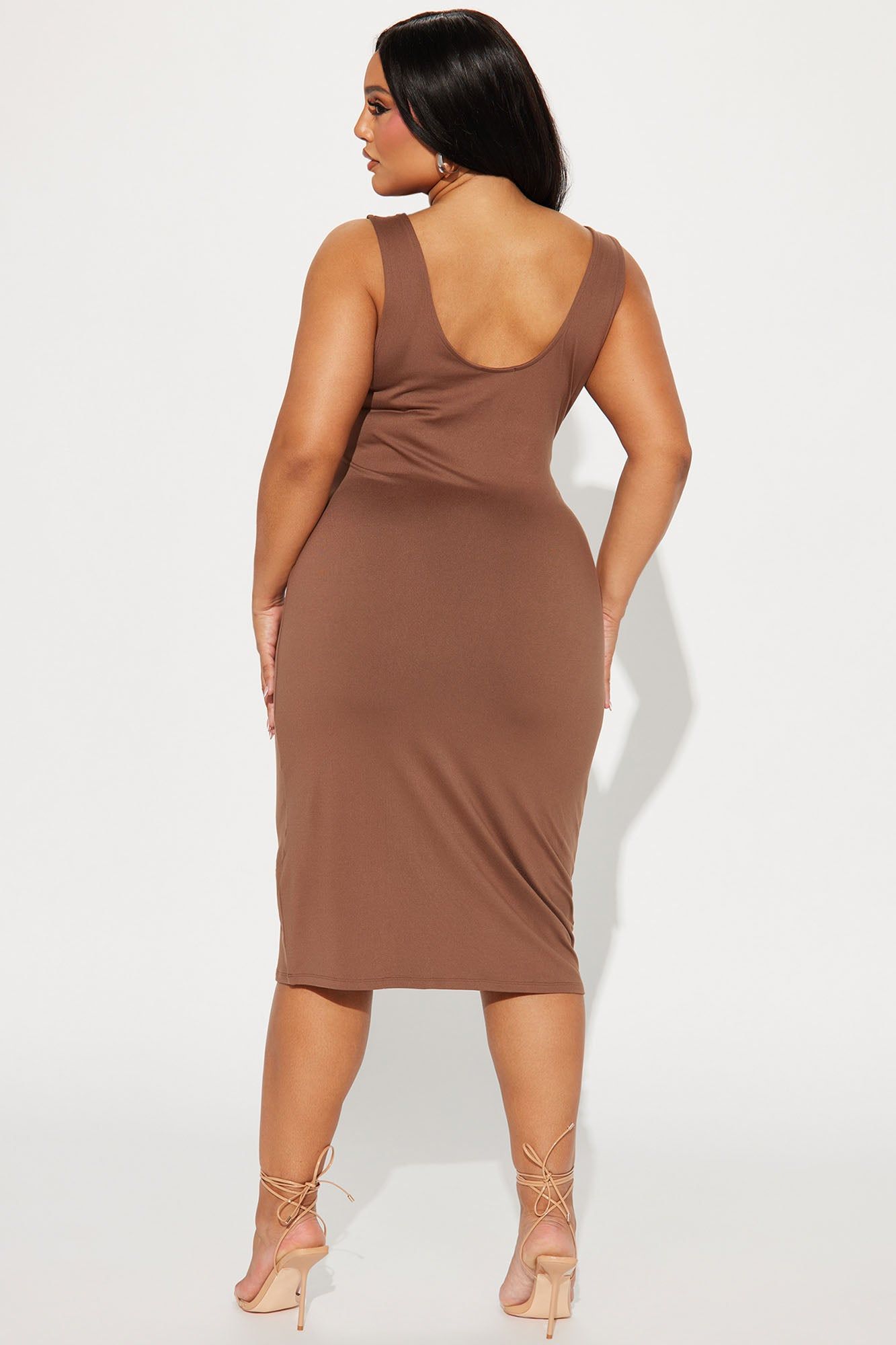 Double Scoop Midi Dress 11- Chestnut sold by Fashion Nova product image thumbnail 3