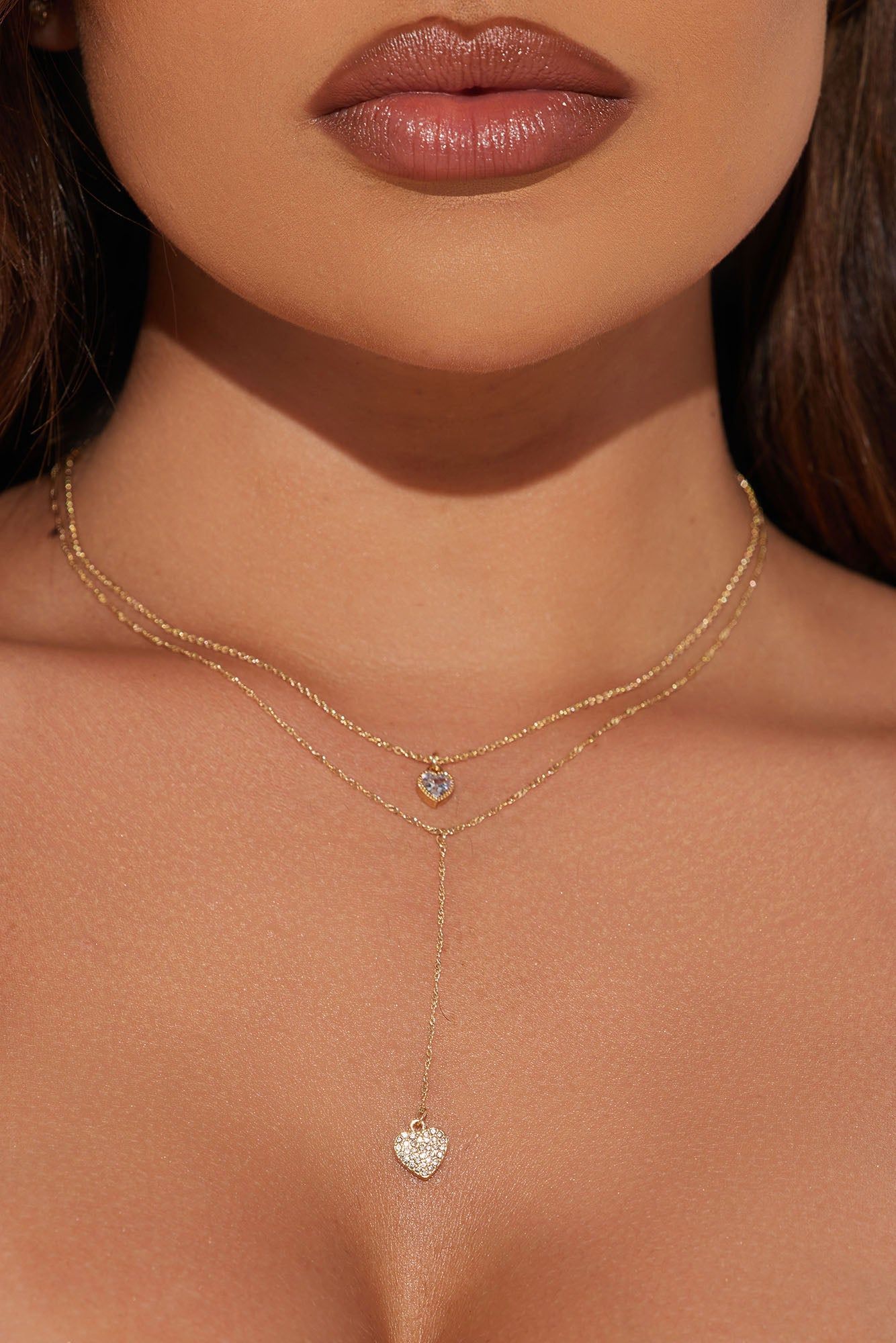 Never Letting You Go Heart Necklace - Gold sold by Fashion Nova
