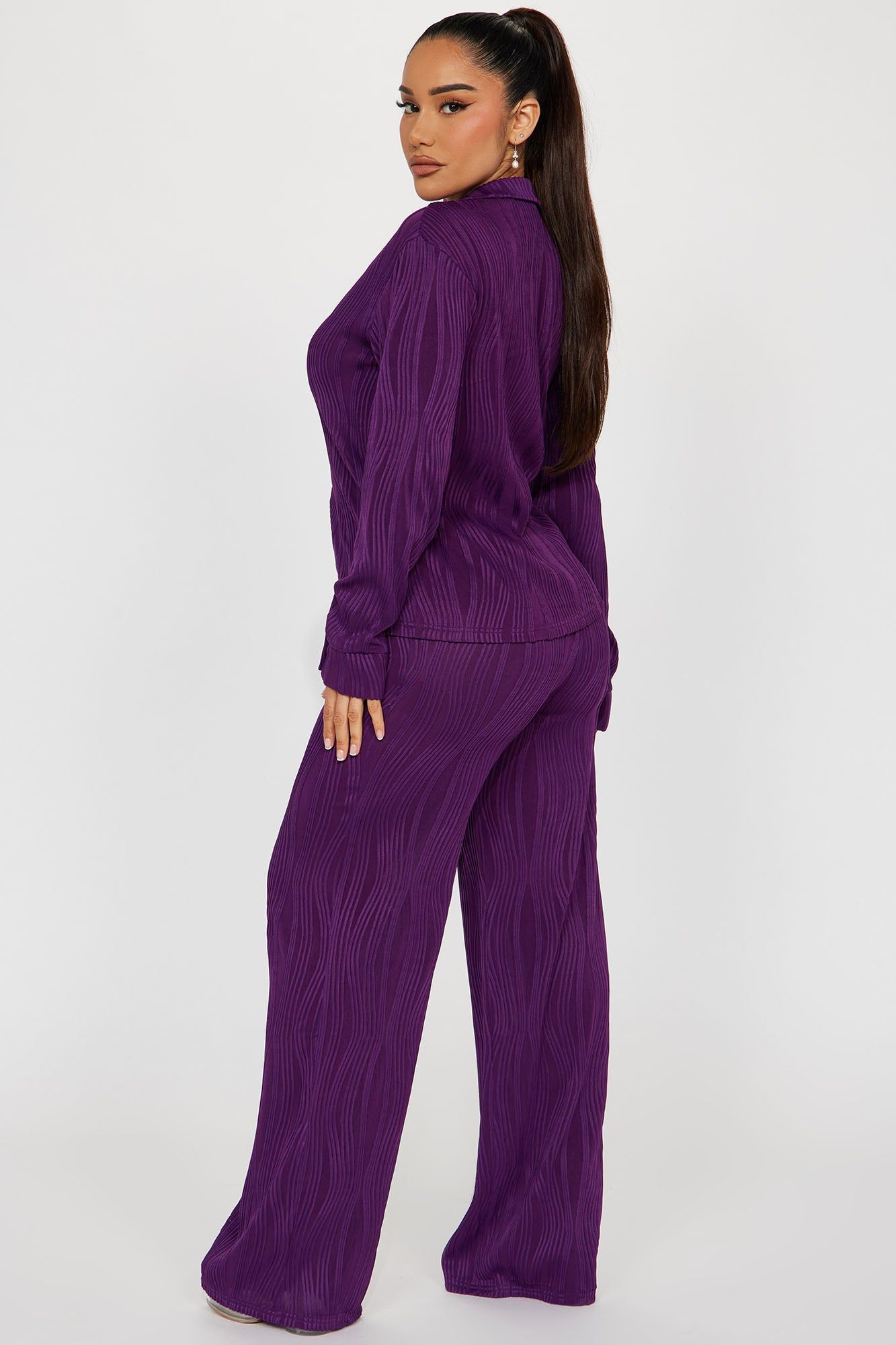 Anisa Textured Pant Set - Plum sold by Fashion Nova product image thumbnail 3
