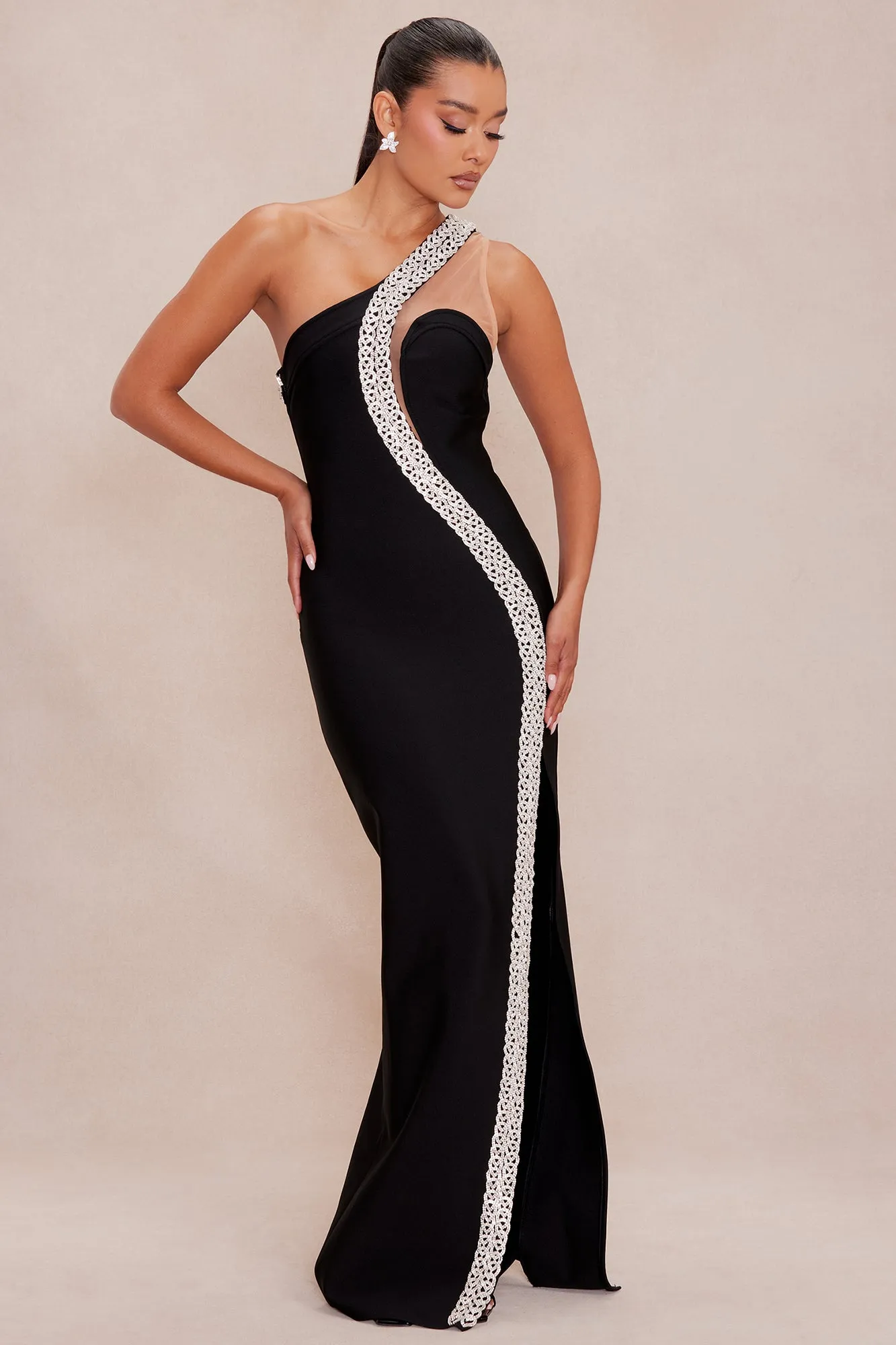 Melissa Embellished Bandage Maxi Dress - Black sold by Fashion Nova