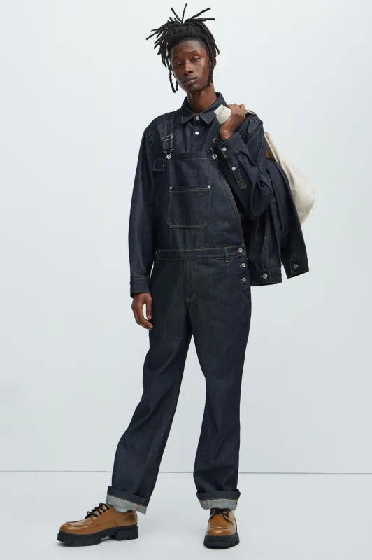 Collin Raw Denim Coveralls - Indigo sold by Fashion Nova