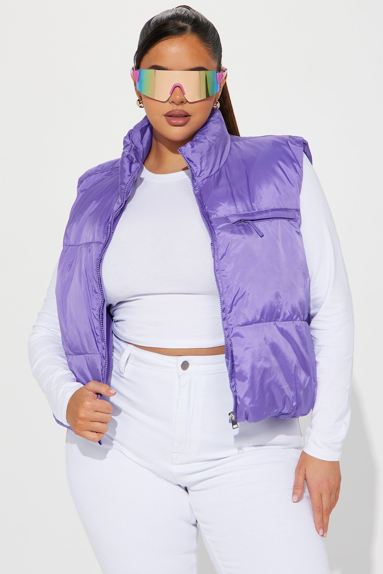 Icy Girl Puffer Vest - Purple sold by Fashion Nova product image thumbnail 5