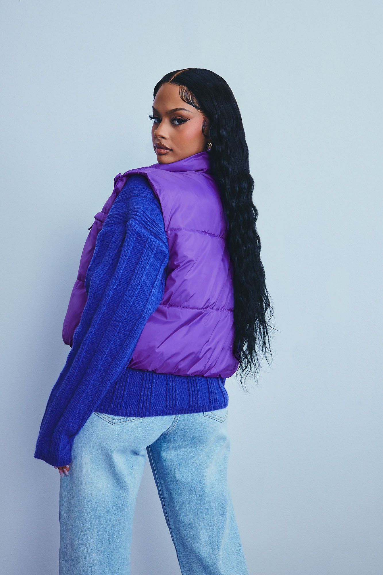 Icy Girl Puffer Vest - Purple sold by Fashion Nova product image thumbnail 2
