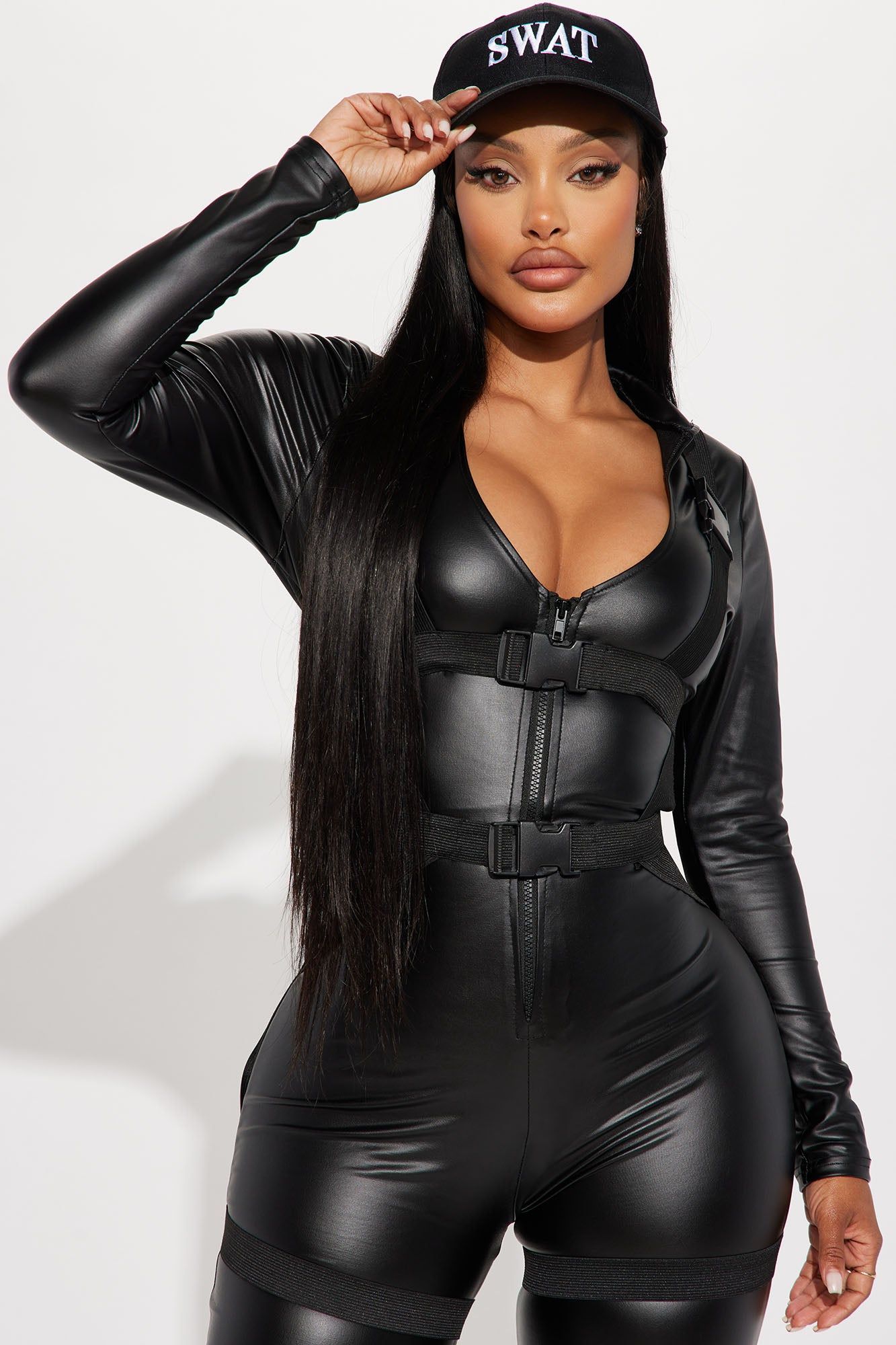 Break Your Door Down SWAT Hottie 3 Piece Costume Set - Black sold by Fashion Nova product image thumbnail 2