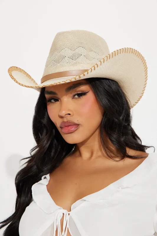 Texas Sun Cowboy Hat - Natural/Combo sold by Fashion Nova