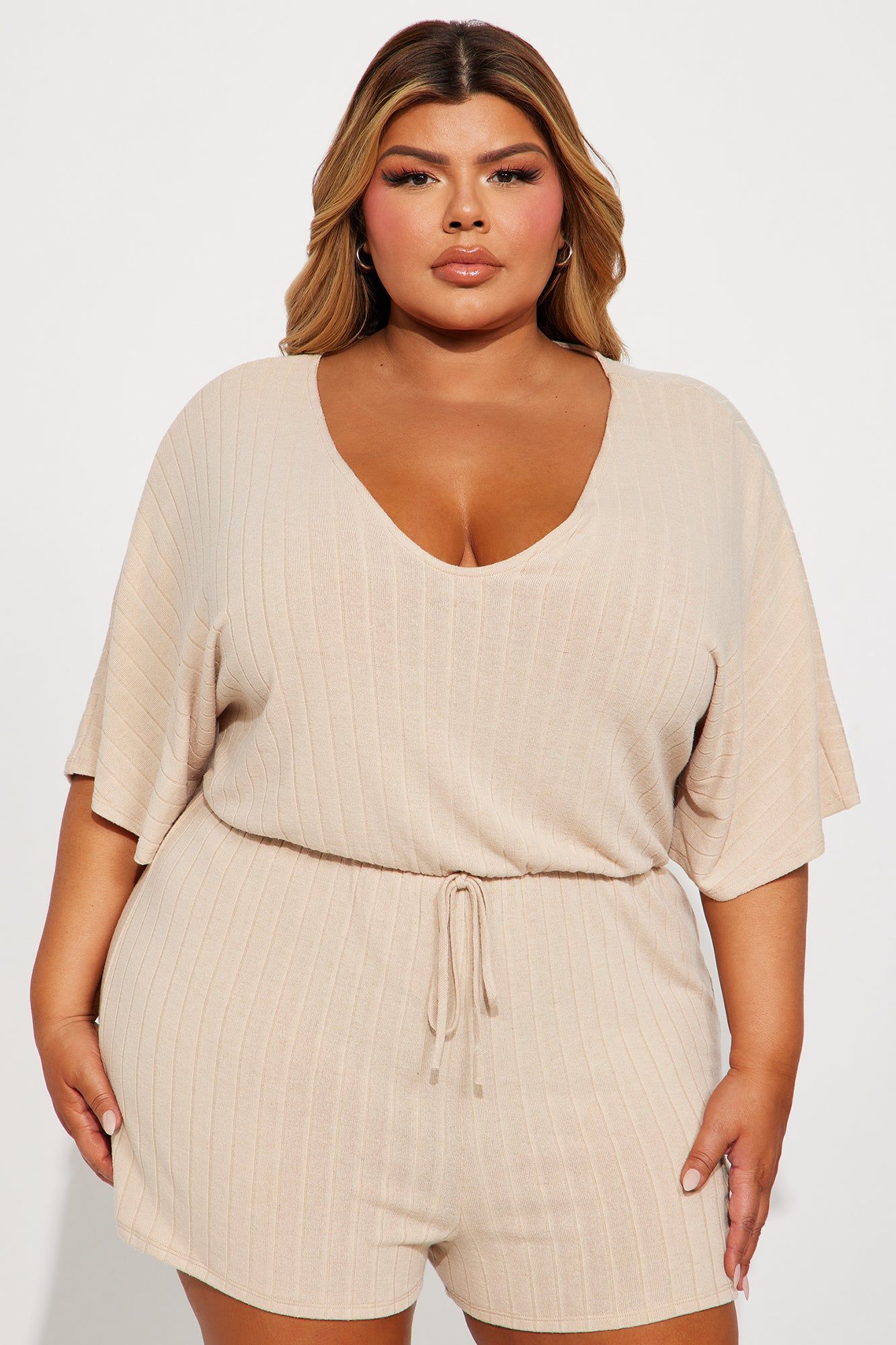 Praise Me Ribbed Romper - Taupe sold by Fashion Nova product image thumbnail 5