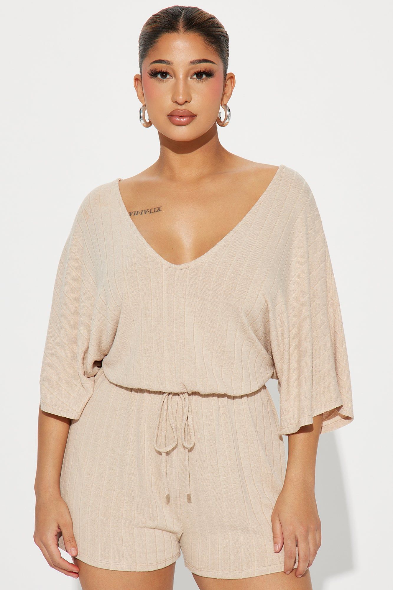 Praise Me Ribbed Romper - Taupe sold by Fashion Nova product image thumbnail 2