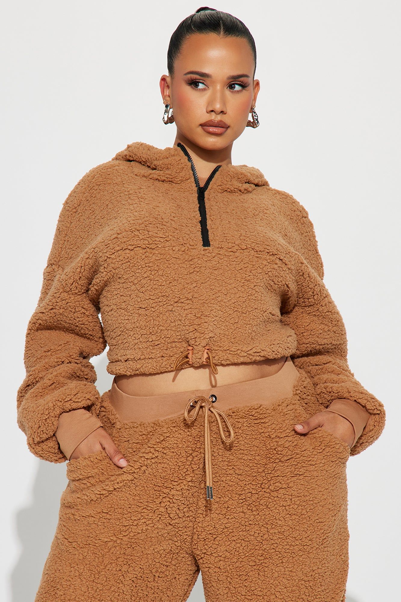 Little Teddy Sherpa Jogger Set - Mocha sold by Fashion Nova product image thumbnail 5