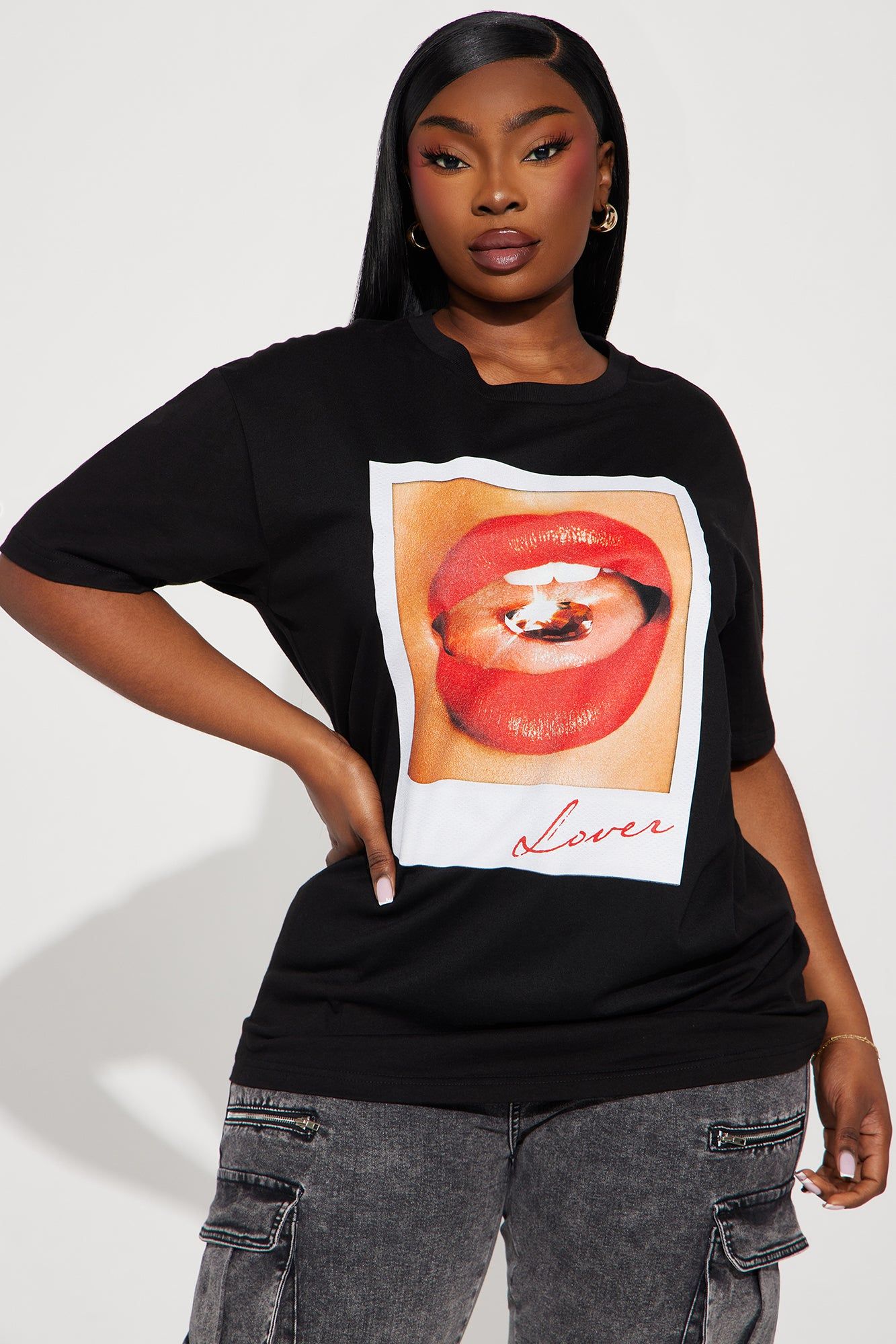 Double Dose Of Love Tee - Black sold by Fashion Nova product image thumbnail 4