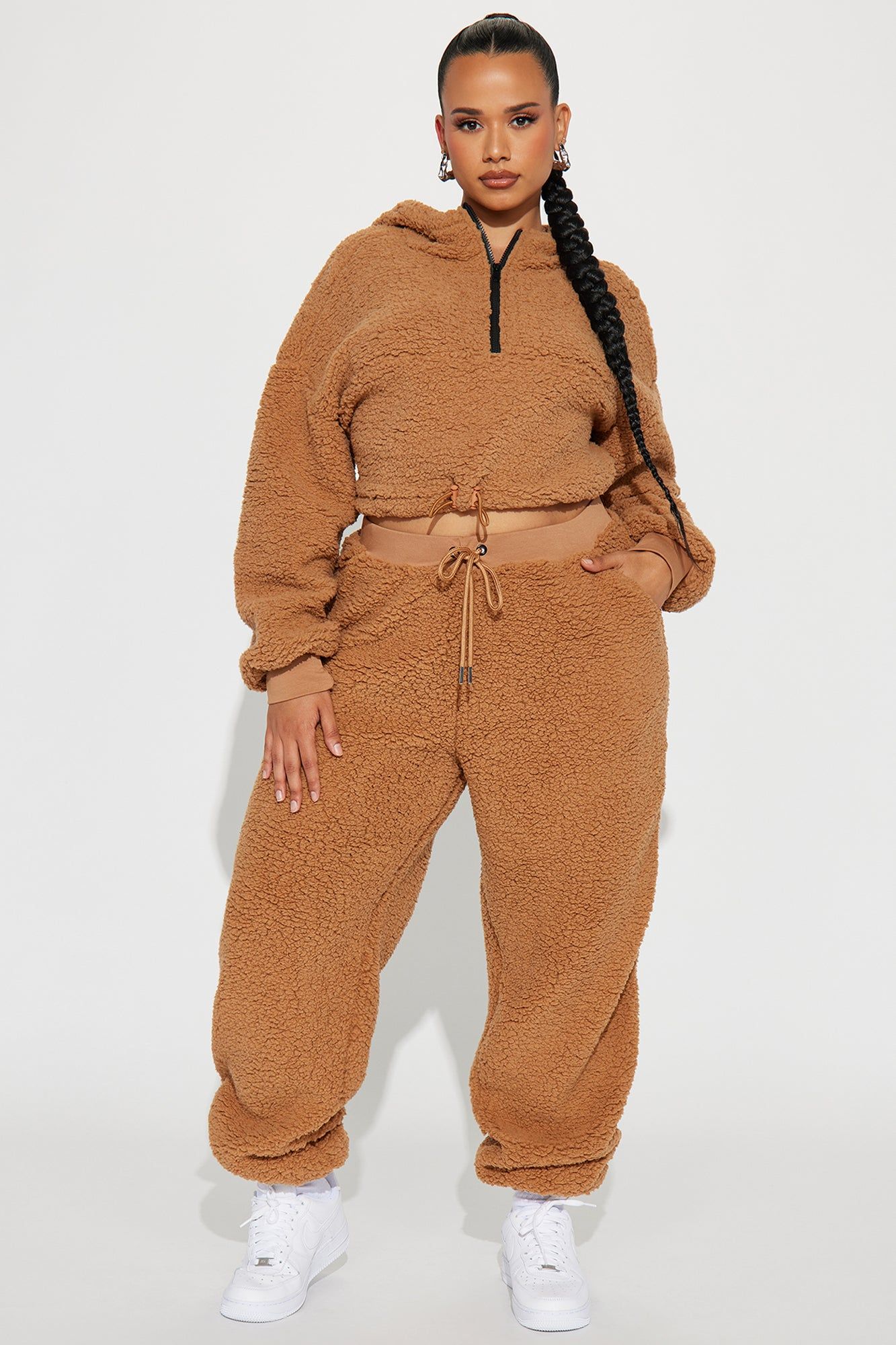 Little Teddy Sherpa Jogger Set - Mocha sold by Fashion Nova product image thumbnail 4