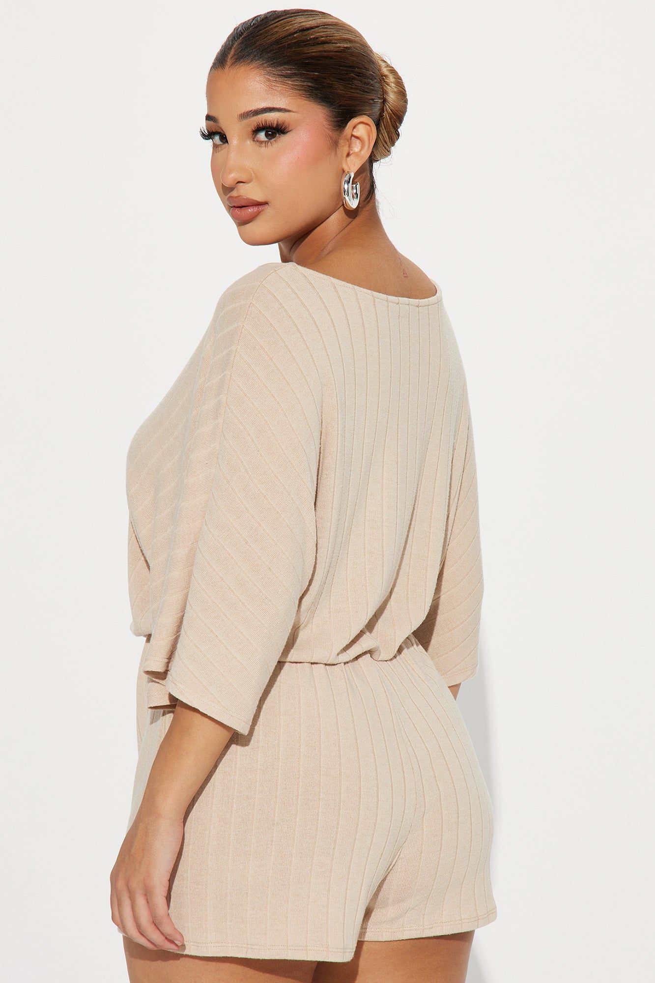 Praise Me Ribbed Romper - Taupe sold by Fashion Nova product image thumbnail 3