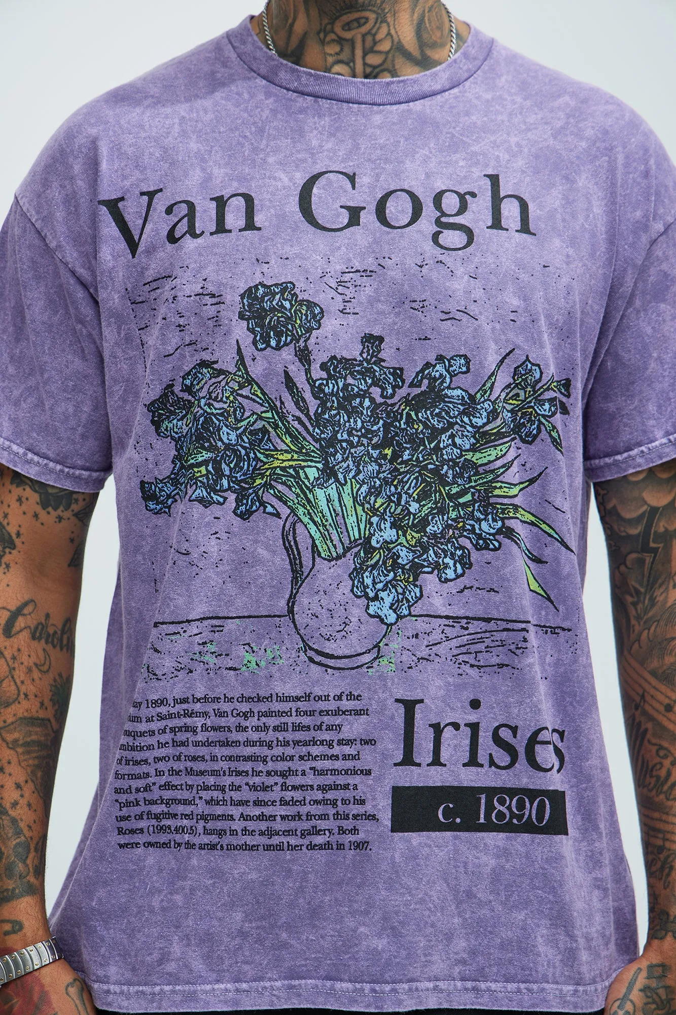 Vincent Van Gogh Irises Short Sleeve Tee - Purple sold by Fashion Nova product image thumbnail 3