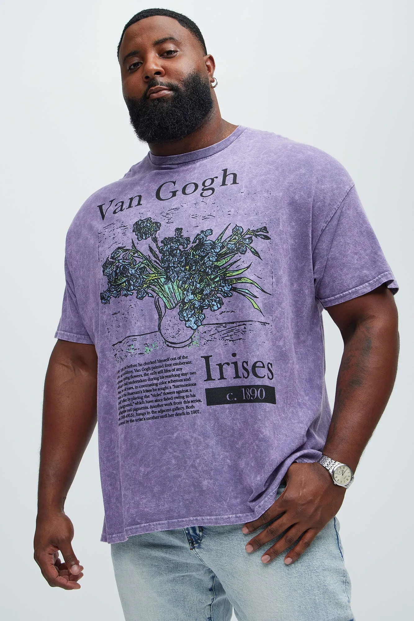 Vincent Van Gogh Irises Short Sleeve Tee - Purple sold by Fashion Nova product image thumbnail 5