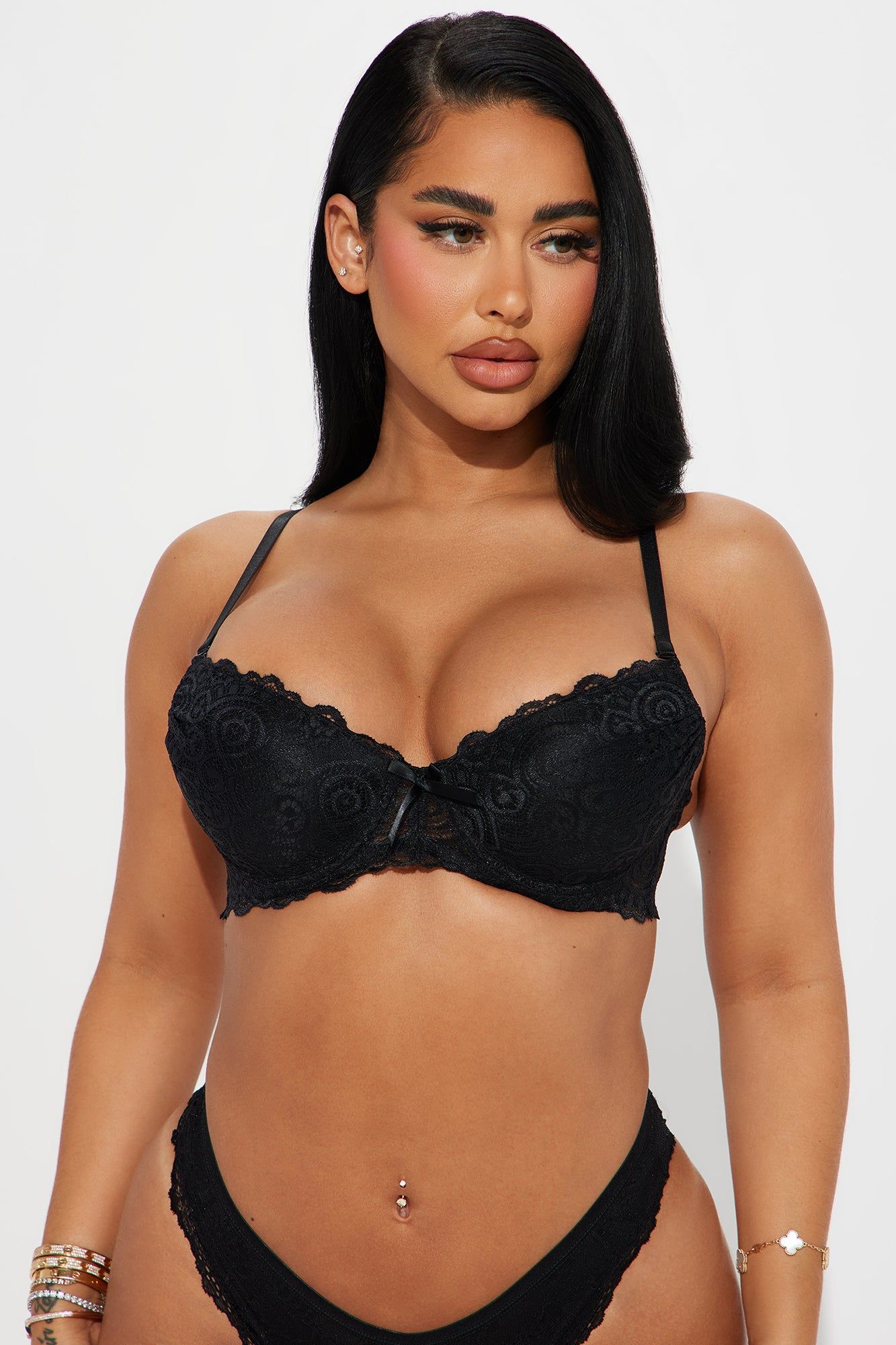 Looking Good Extreme Push Up Lace Bra - Black sold by Fashion Nova
