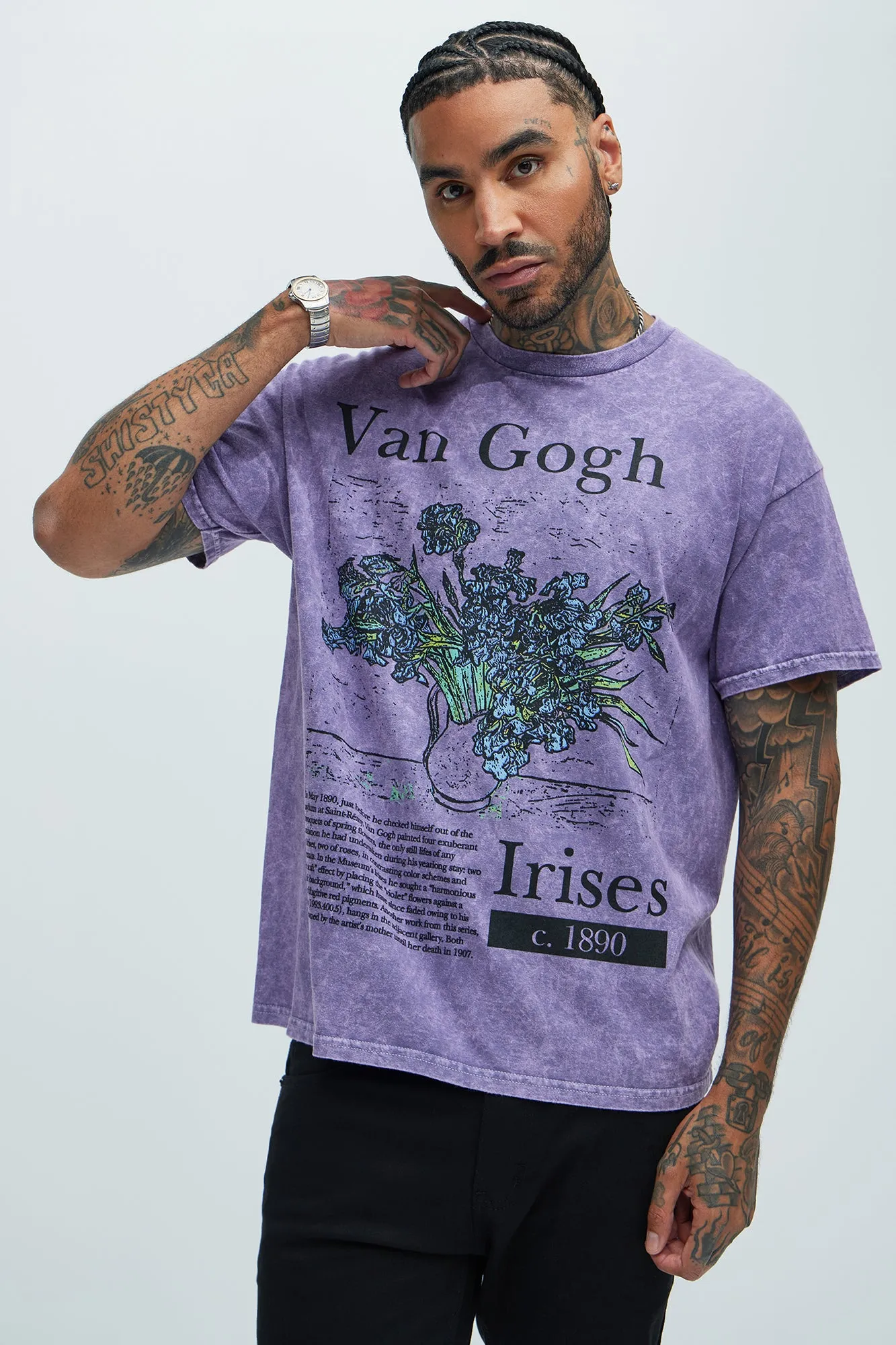 Vincent Van Gogh Irises Short Sleeve Tee - Purple sold by Fashion Nova