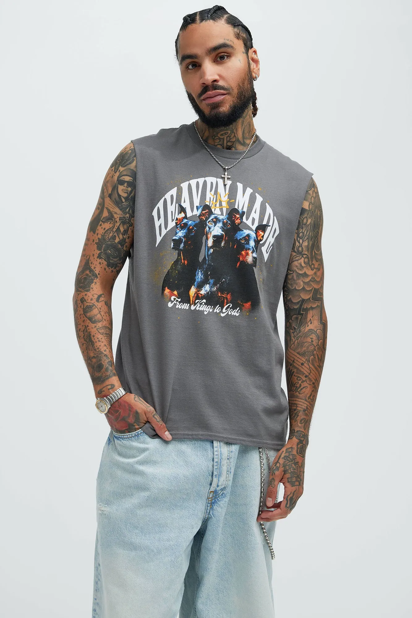 Heaven Made Sleeveless Tee - Charcoal sold by Fashion Nova product image thumbnail 2