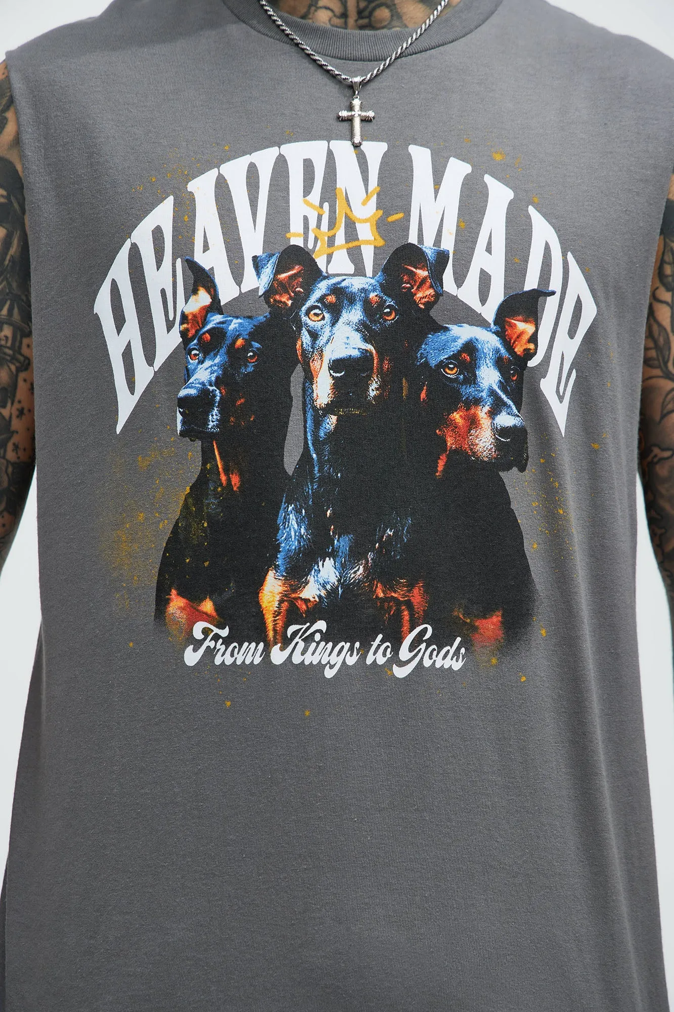 Heaven Made Sleeveless Tee - Charcoal sold by Fashion Nova product image thumbnail 4