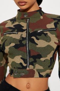 Always On Duty Jacket - Green/combo sold by Fashion Nova