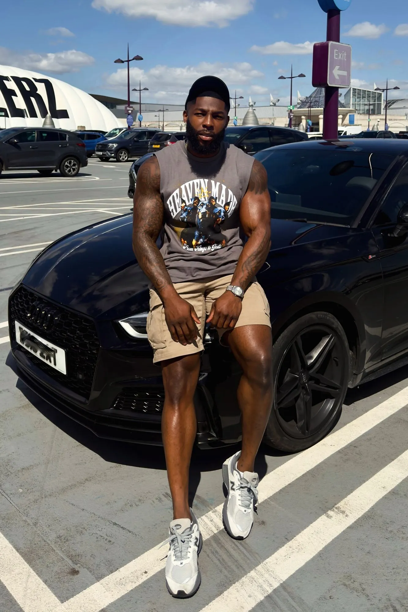 Heaven Made Sleeveless Tee - Charcoal sold by Fashion Nova