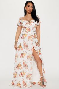 Daniela Floral Maxi - White/combo sold by Fashion Nova