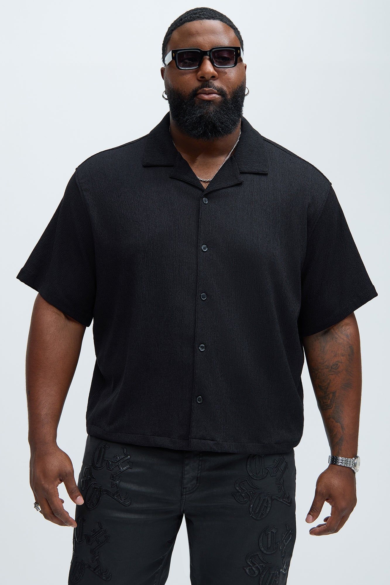 Jace Textured Shirt - Black sold by Fashion Nova product image thumbnail 4
