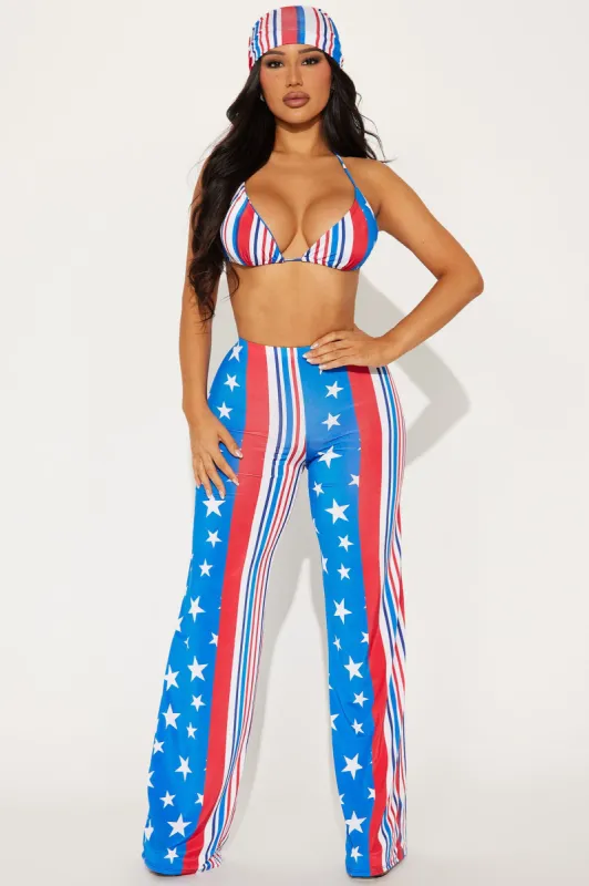 Firework 3 Piece Pant Set - Blue/combo sold by Fashion Nova