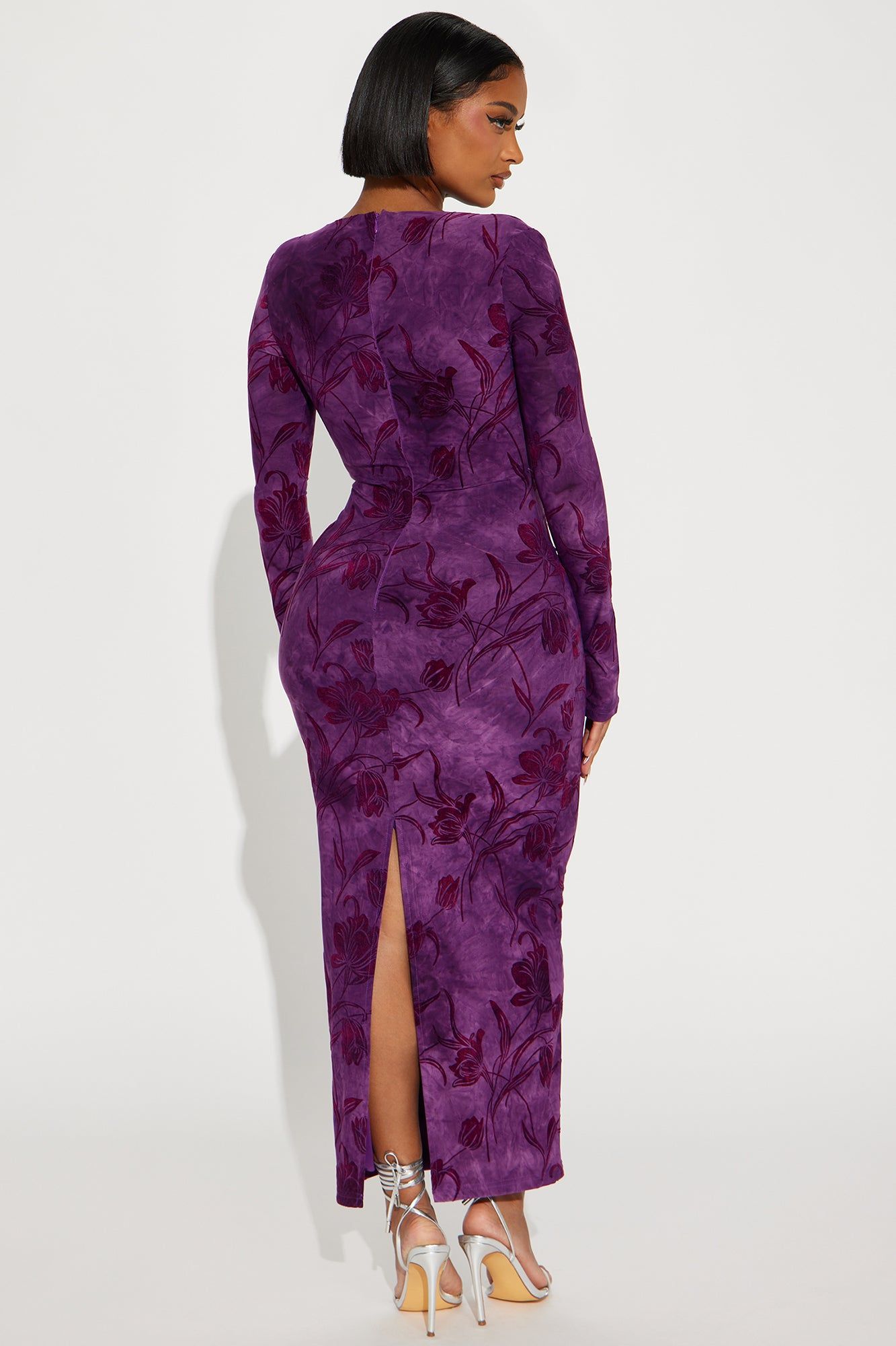 Pandora Velvet Burnout Maxi Dress - Purple sold by Fashion Nova product image thumbnail 3