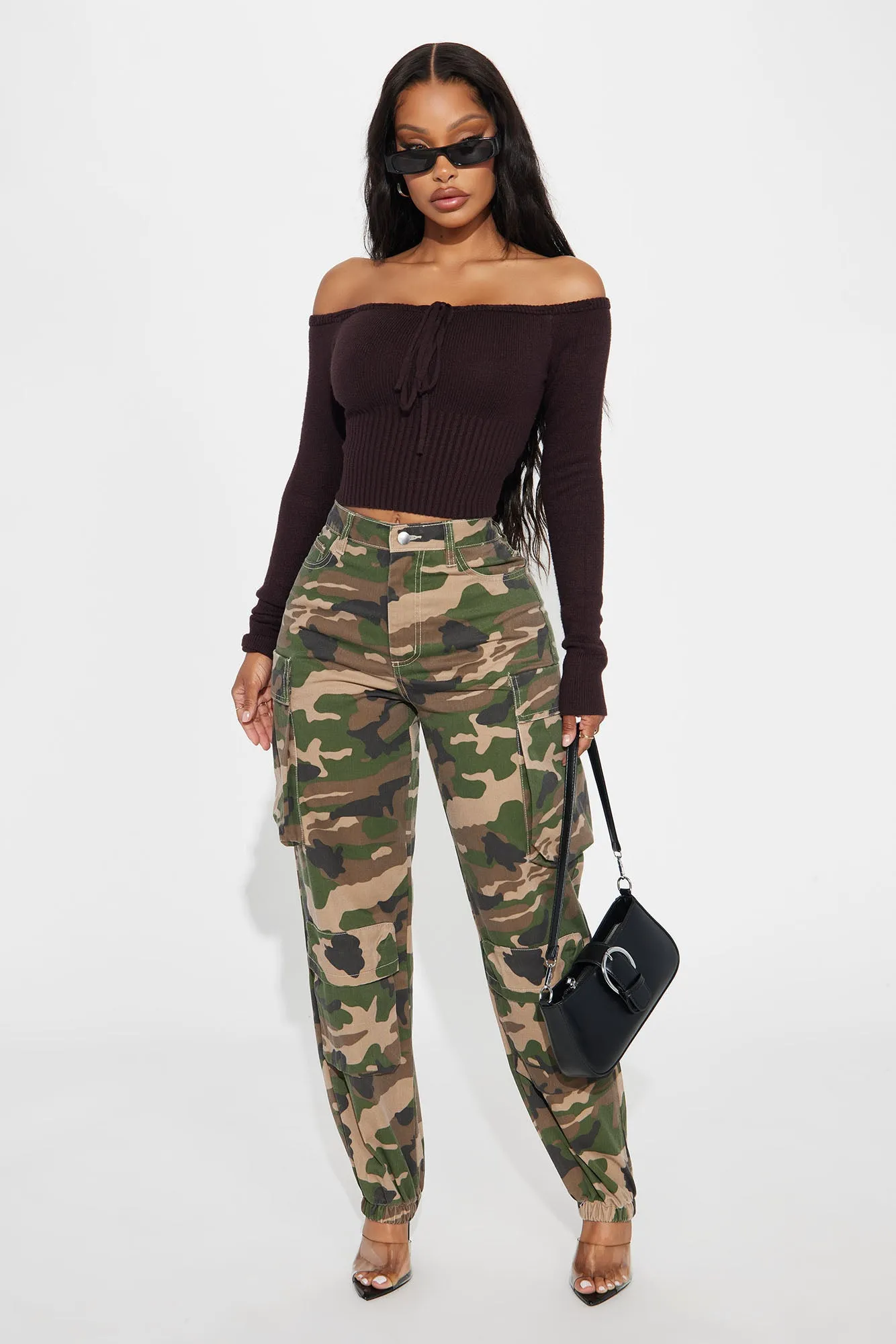 Athena Off Shoulder Sweater - Chocolate sold by Fashion Nova product image thumbnail 2
