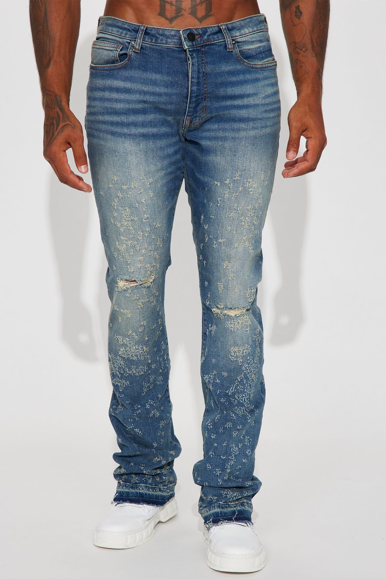 Reaching Goals Stacked Skinny Flare Jeans - Medium Wash sold by Fashion Nova product image thumbnail 4