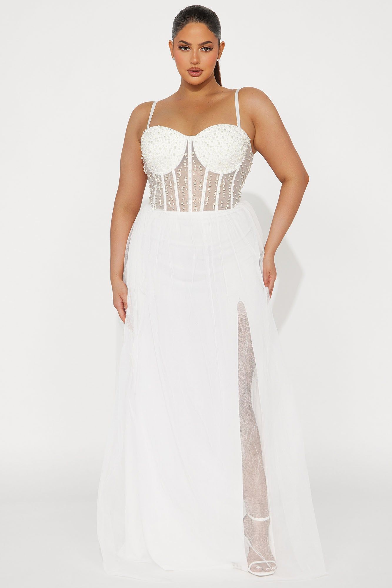 Show Stopper Tulle Gown - White sold by Fashion Nova product image thumbnail 4
