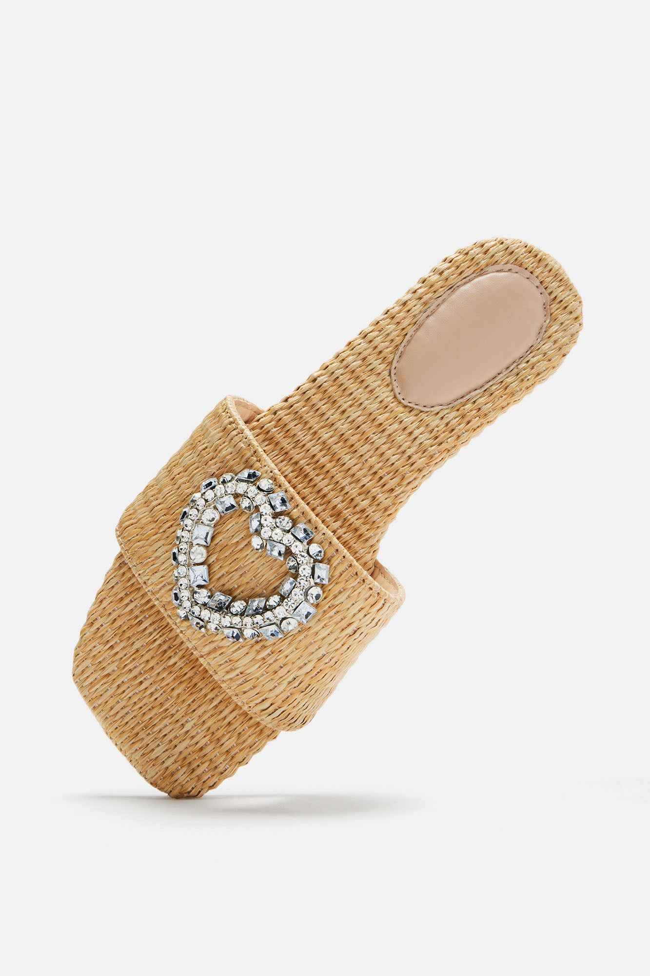 How Pretty Embellished Flat Sandals - Beige sold by Fashion Nova product image thumbnail 2