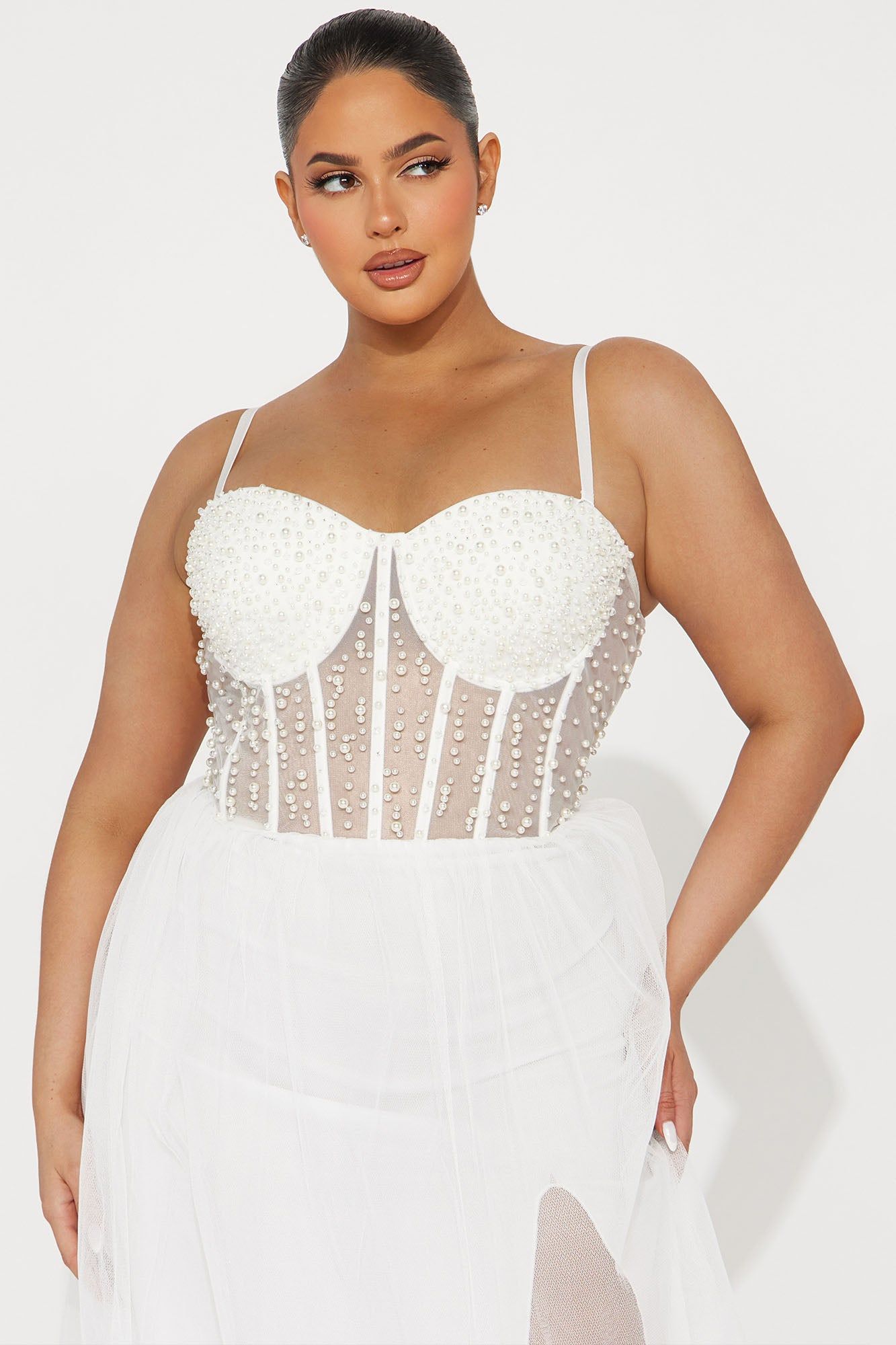 Show Stopper Tulle Gown - White sold by Fashion Nova product image thumbnail 5