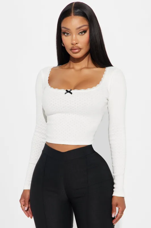Sweet Thing Long Sleeve Top - White sold by Fashion Nova